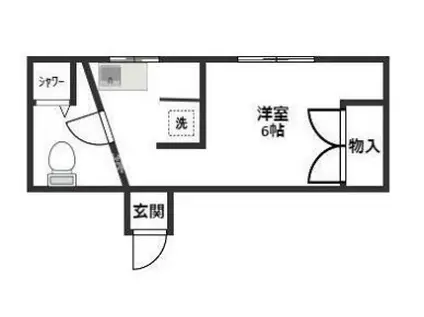 銀輪ビル(ワンルーム/3階)の間取り写真