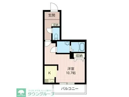 レ・パステック湘南平塚(1K/1階)の間取り写真