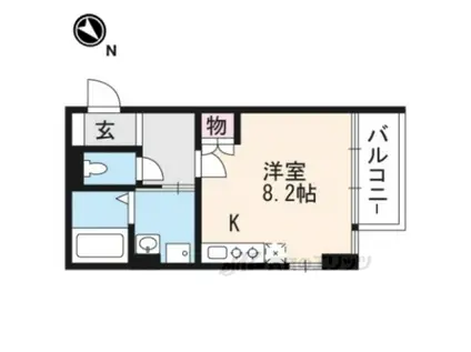 CASA CARINO(1K/1階)の間取り写真