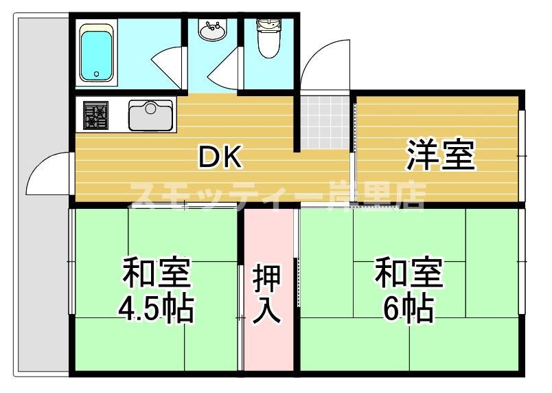 シャトーポール3(3DK/3階)の間取り写真