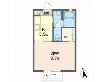 チェリーロード神町(1K/1階)の間取り写真