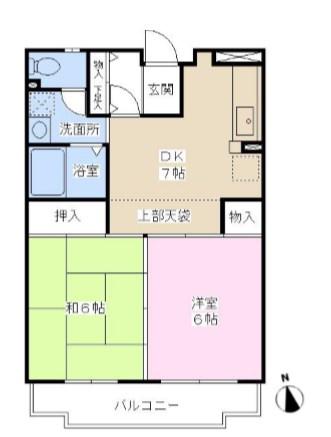 近畿荘(2DK/1階)の間取り写真