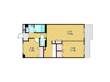 メゾン・ド・ファミール(2LDK/2階)の間取り写真