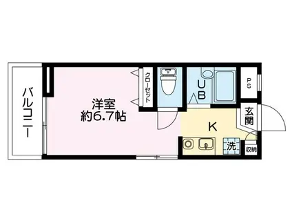 K-HOUSE(ワンルーム/2階)の間取り写真