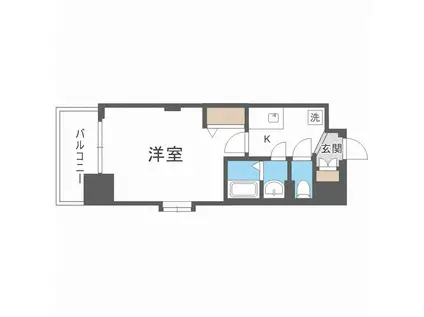 LUXE淡路II(1K/11階)の間取り写真