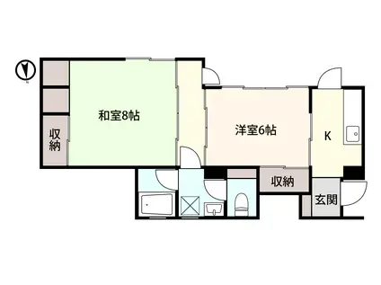 アシストクラージュ福井(2K/1階)の間取り写真