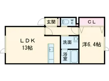 ステラードヒルズ(1LDK/2階)の間取り写真