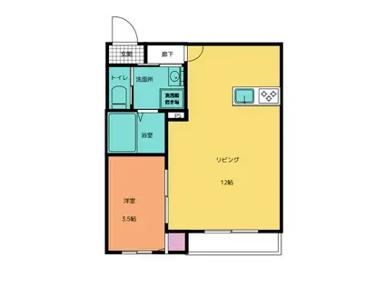 シルバーピーク(1LDK/3階)の間取り写真