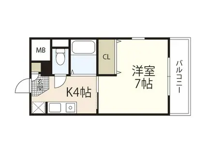 サンコート古江(1K/1階)の間取り写真