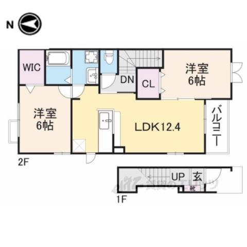 ジュピター(2LDK/2階)の間取り写真