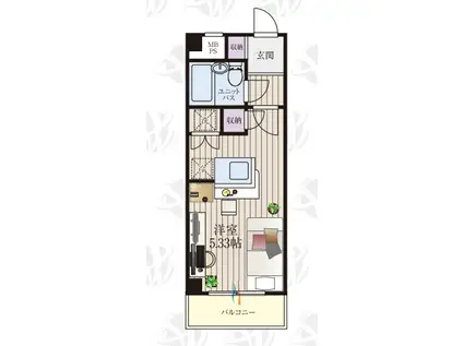 BCASA越谷大袋IIIRE-BORN(ワンルーム/3階)の間取り写真