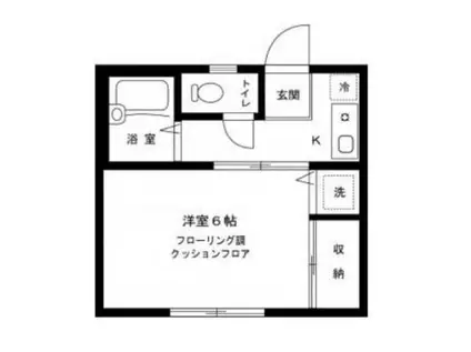 バードソングプレイス(1K/2階)の間取り写真