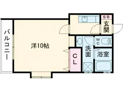 泉佐野HIRANO2(1K/2階)の間取り写真