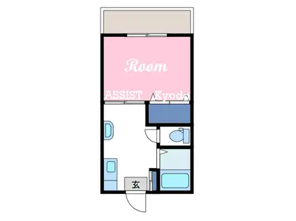 ホープイズミ(1K/1階)の間取り写真