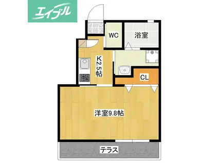 REPOS III(1K/1階)の間取り写真