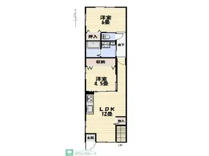 LIKE高野山C棟(2LDK/2階)の間取り写真