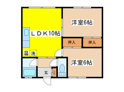 しんたにハイツ(2LDK/1階)の間取り写真