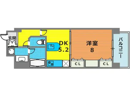 KAISEI神戸海岸通第2(1DK/2階)の間取り写真