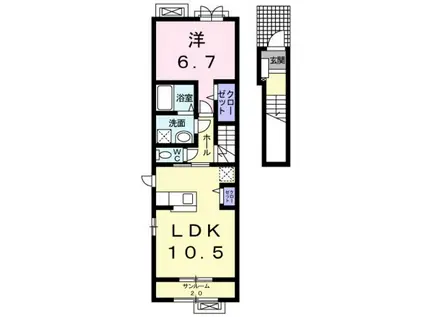 サンシャイン・ホップ II(1LDK/2階)の間取り写真