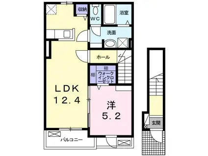 カプリスコート・バードI(1LDK/2階)の間取り写真