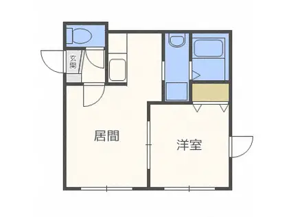 ブランノワール湖水(1LDK/2階)の間取り写真