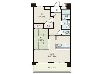 サンコート八事2号棟(2LDK/5階)の間取り写真