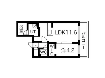 グランエスポワールマルヤマGRAND ESPOIR MARUYA(1LDK/2階)の間取り写真