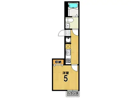 ベレーザ北大路(1K/1階)の間取り写真