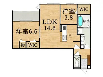 近鉄橿原線 田原本駅 徒歩13分 3階建 築1年(2LDK/1階)の間取り写真