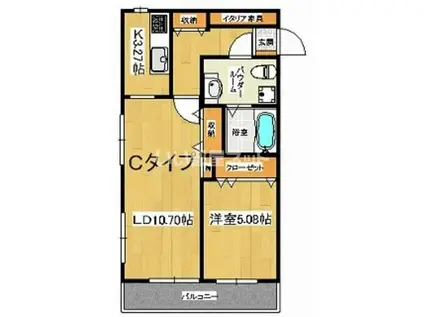 YKゴールデンIII(1LDK/3階)の間取り写真