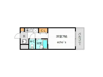 アローフィールドTUDOI(1K/4階)の間取り写真