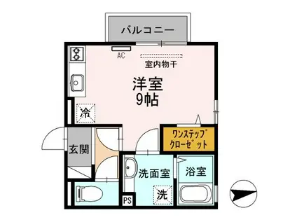 D-ROOM フィット(ワンルーム/2階)の間取り写真