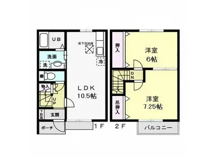 CLAIR(2LDK/1階)の間取り写真