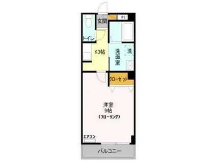 ロイヤルハイツFUJI(1K/2階)の間取り写真