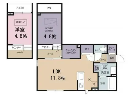 メゾン ド リーヴ(1LDK/1階)の間取り写真