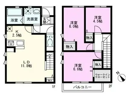 フェリーチェ(3LDK/1階)の間取り写真