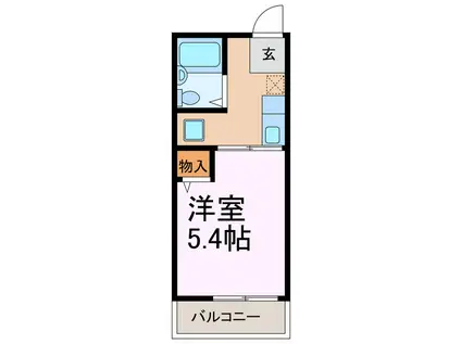 シャトル南(1K/1階)の間取り写真