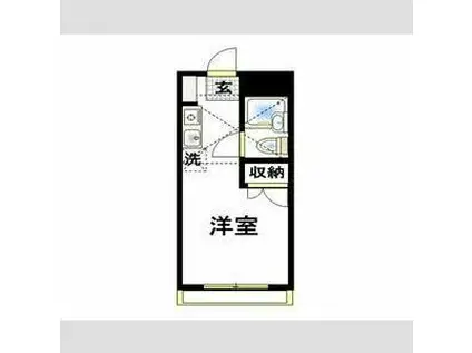 グリーンヒルズ弐番館(ワンルーム/2階)の間取り写真