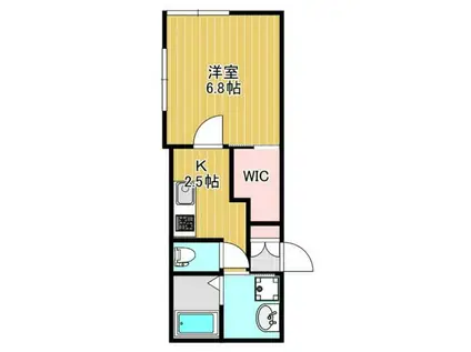 テルメゾン(1K/2階)の間取り写真