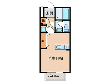 サニーガーデンII(ワンルーム/2階)の間取り写真