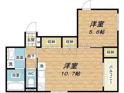 へーベルメゾン九条(1LDK/3階)の間取り写真