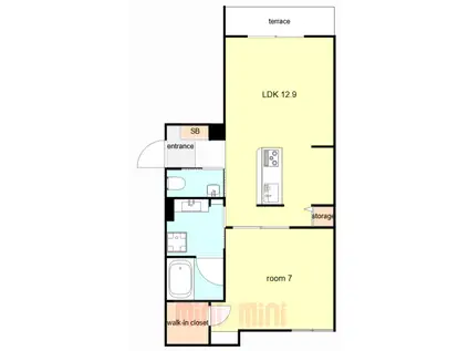 ARIETTA西宮(1LDK/1階)の間取り写真