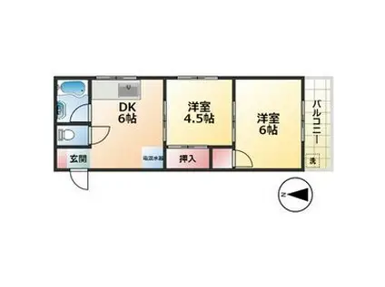 昭栄コーポラス(2DK/3階)の間取り写真