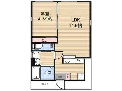 SOLASIARESIDENCE清澄白河(1LDK/2階)の間取り写真