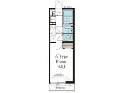 リブリ・所沢上安松(1K/2階)の間取り写真