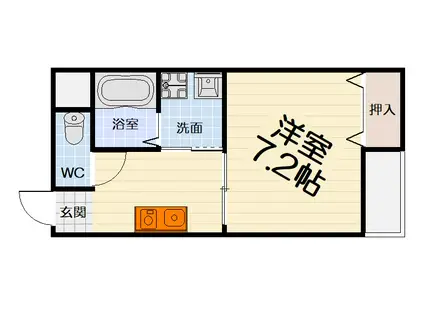 JR阪和線 和泉府中駅 徒歩10分 4階建 築20年(1DK/4階)の間取り写真