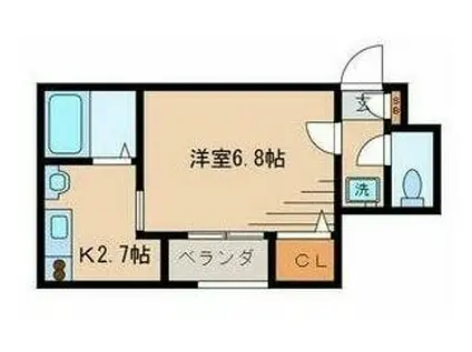 MANA-K(1K/2階)の間取り写真