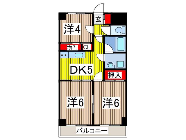 メイフェアー(3DK/4階)の間取り写真