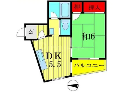 シェグラン片柳(1DK/4階)の間取り写真