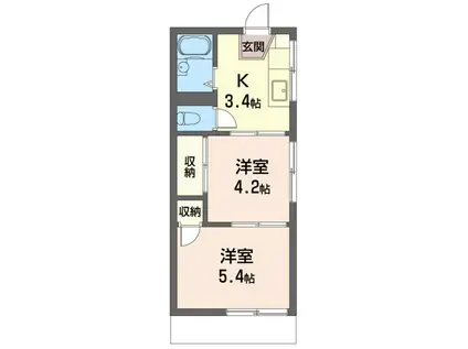 アイカワコーポラス(2K/1階)の間取り写真